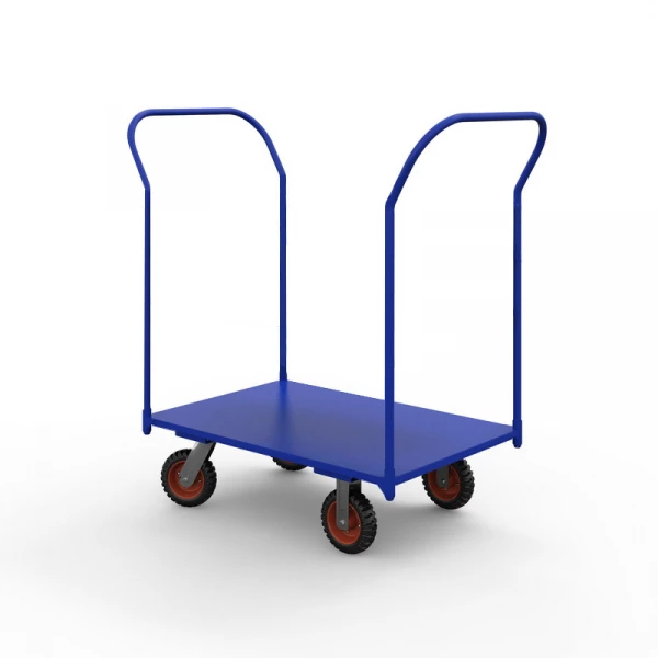 Тележка платформенная с двумя ручками ТЯ 1 основание (500х800) 200 черная резина HV Market