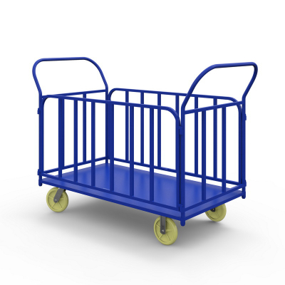 Тележка платформенная с трубчатыми бортами ТБ 1 (500х800) г/п 400 кг.150 чугун/полиуретан HV Market