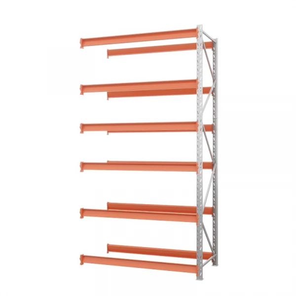 Секция приставная стеллажа металлического ОПТИМА, 4000х1250х785 мм. Полки: 6 шт. без настила HV Market