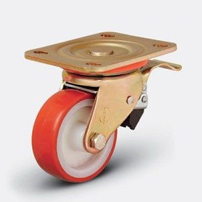 Колесо большегрузное полиуретановое ED01 ZBP ⌀ 150 F поворотное с тормозом HV Market