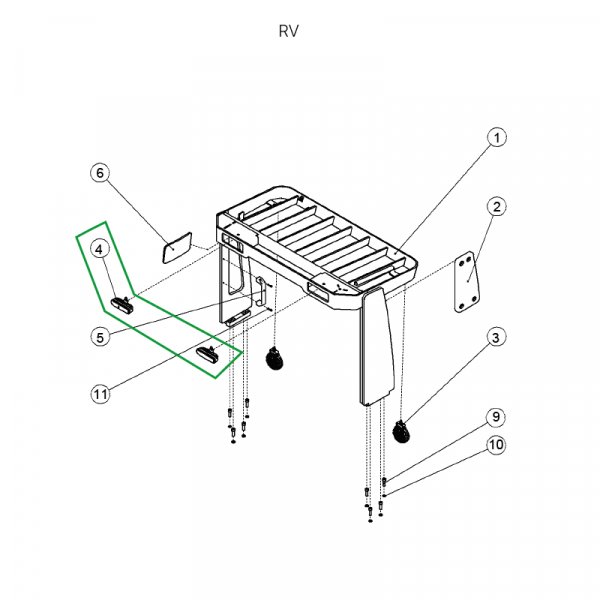 Фара головного света встроенная для ричтрака RV (24V)