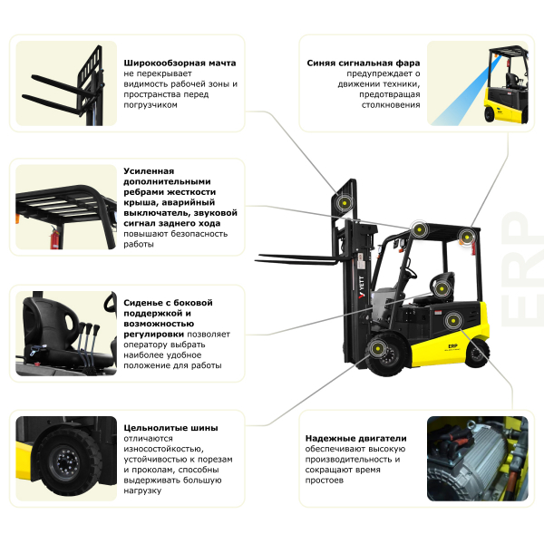 Электрический погрузчик YETT ERP20-ZSM480-SS