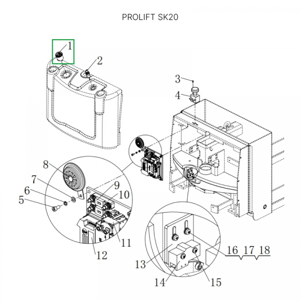Счетчик моточасов c индикатором заряда для штабелеров SDR/SDK 1,5-2 т, для тележек SK20 HV Market