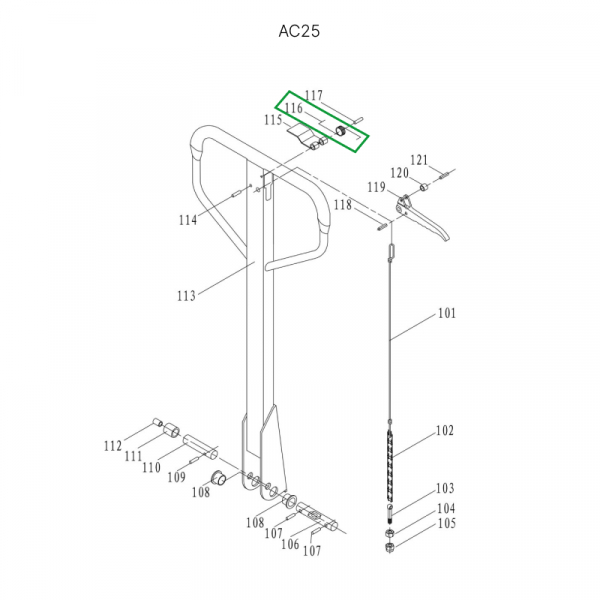 Пружина рычага управления режимом работы для гидравлических тележек JP20 HV Market