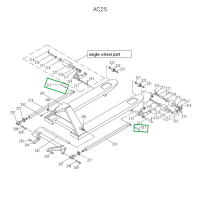 Ось крепления рычага силового блока к подвильной тяге для гидравлических тележек DF25 HV Market