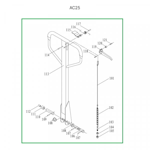 Ручка в сборе для гидравлических тележек AC25 HV Market